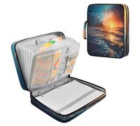 Sevdomey Sunset Beach Waterproof Expanding File Folder, Accordion Document Organizer with Zipper & Sticky Labels, Large Capacity A4/Letter Size for Office Home