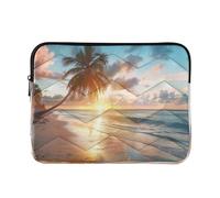 Sevdomey Sunset on The Beach Laptop Sleeve 13.4 Inch, Slim Protective Computer Case with Soft Padding, Top Zipper Bag for Women & Men, Fits Most 13.3 Inch Laptops