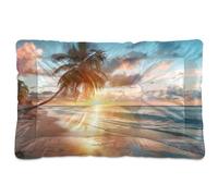 Sevdomey Sunset on The Beach Pet Pads Dog Bed Cat Bed Kennel Bed Crate Mattress, Washable Soft Comfortable Pet Bed Pad with Non-Slip Bottom for Small Medium Large Dogs Cats, 45x60 cm