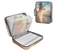 Sevdomey Sunset on The Beach Waterproof Expanding File Folder, Accordion Document Organizer with Zipper & Sticky Labels, Large Capacity A4/Letter Size for Office Home