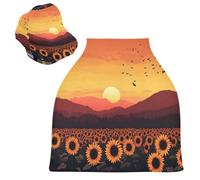 Sevdomey Sunset Sunflower Nursing Car Seat Cover for Babies Newborns, Multi-Purpose Soft Breathable Breastfeeding Cover - Car Seat Covers - Nursing Scarf