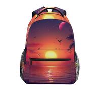 Sevdomey Sunset with Palm Trees Laptop Backpack, Waterproof 15L Stylish Lightweight Daypack with Multiple Pockets for Work, School & Travel