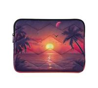 Sevdomey Sunset with Palm Trees Laptop Sleeve 13.4 Inch, Slim Protective Computer Case with Soft Padding, Top Zipper Bag for Women & Men, Fits Most 13.3 Inch Laptops