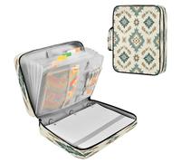 Sevdomey Traditional Tribal Pattern Waterproof Expanding File Folder, Accordion Document Organizer with Zipper & Sticky Labels, Large Capacity A4/Letter Size for Office Home