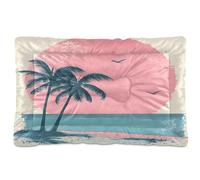 Sevdomey Tropical Beach Scene Pet Pads Dog Bed Cat Bed Kennel Bed Crate Mattress, Washable Soft Comfortable Pet Bed Pad with Non-Slip Bottom for Small Medium Large Dogs Cats, 60x90 cm
