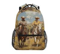 Sevdomey Two Cowboys Laptop Backpack, Waterproof 15L Stylish Lightweight Daypack with Multiple Pockets for Work, School & Travel