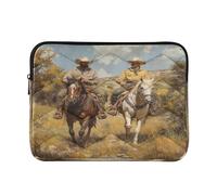 Sevdomey Two Cowboys Laptop Sleeve 13.4 Inch, Slim Protective Computer Case with Soft Padding, Top Zipper Bag for Women & Men, Fits Most 13.3 Inch Laptops