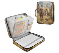Sevdomey Two Cowboys Waterproof Expanding File Folder, Accordion Document Organizer with Zipper & Sticky Labels, Large Capacity A4/Letter Size for Office Home
