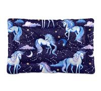 Sevdomey Unicorns with Stars Pet Pads Kennel Bed Crate Mattress, Washable Soft Comfortable Pet Bed Pad with Non-Slip Bottom for Small Medium Large Dogs Cats, 60x90 cm