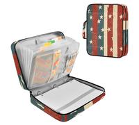 Sevdomey Vintage American Flag Waterproof Expanding File Folder, Accordion Document Organizer with Zipper & Sticky Labels, Large Capacity A4/Letter Size for Office Home