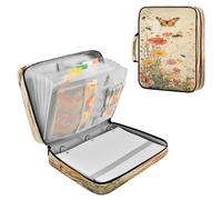Sevdomey Vintage Butterflies Waterproof Expanding File Folder, Accordion Document Organizer with Zipper & Sticky Labels, Large Capacity A4/Letter Size for Office Home
