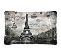 Sevdomey Vintage Eiffel Tower Pet Pads Dog Bed Cat Bed Kennel Bed Crate Mattress, Washable Soft Comfortable Pet Bed Pad with Non-Slip Bottom for Small Medium Large Dogs Cats, 60x90 cm