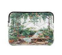 Sevdomey Vintage Lush Greenery Laptop Sleeve 13.4 Inch, Slim Protective Computer Case with Soft Padding, Top Zipper Bag for Women & Men, Fits Most 13.3 Inch Laptops