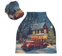 Sevdomey Vintage Red Truck Nursing Car Seat Cover for Babies Newborns, Multi-Purpose Soft Breathable Breastfeeding Cover - Car Seat Covers - Nursing Scarf