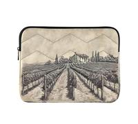 Sevdomey Vintage Vineyard Landscape Laptop Sleeve 15.6 Inch, Slim Protective Computer Case with Soft Padding, Top Zipper Bag for Women & Men, Fits Most 15 Inch Laptops