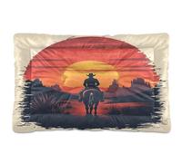 Sevdomey Vintage Western Cowboys Pet Pads Dog Bed Cat Bed Kennel Bed Crate Mattress, Washable Soft Comfortable Pet Bed Pad with Non-Slip Bottom for Small Medium Large Dogs Cats, 45x60 cm