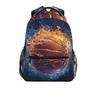 Sevdomey Water and Fire Basketball Laptop Backpack, Waterproof 15L Stylish Lightweight Daypack with Multiple Pockets for Work, School & Travel