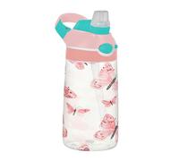 Sevdomey Watercolor Butterflies Kids Water Bottle with Straw for Girls Boys, Stainless Steel Insulated Leakproof Water 480ml for School Nursery Travel Sports