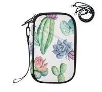 Sevdomey Watercolor Cacti and Succulents Lightweight Water-Resistant Multi-Pocket Passport Holder Organizer