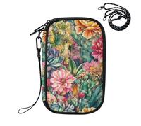 Sevdomey Watercolor Cacti and Succulents Lightweight Water-Resistant Multi-Pocket Passport Holder Organizer