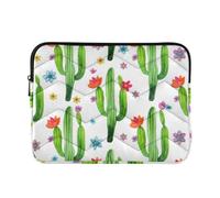 Sevdomey Watercolor Cacti Laptop Sleeve 13.4 Inch, Slim Protective Computer Case with Soft Padding, Top Zipper Bag for Women & Men, Fits Most 13.3 Inch Laptops