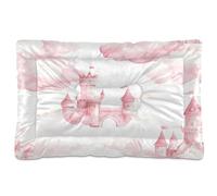 Sevdomey Watercolor Castle Pet Pads Dog Bed Cat Bed Kennel Bed Crate Mattress, Washable Soft Comfortable Pet Bed Pad with Non-Slip Bottom for Small Medium Large Dogs Cats, 45x60 cm