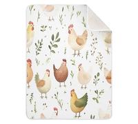Sevdomey Watercolor Chickens Baby Blanket Newborn Gifts for Girls and Boys, Soft Cotton Newborn Baby Receiving Blanket for Unisex Toddlers,76x101 cm
