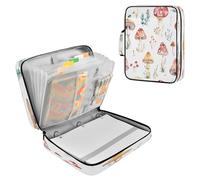 Sevdomey Watercolor Cute Mushroom Waterproof Expanding File Folder, Accordion Document Organizer with Zipper & Sticky Labels, Large Capacity A4/Letter Size for Office Home
