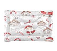 Sevdomey Watercolor Cute Santa Claus Pet Pads Dog Bed Cat Bed Kennel Bed Crate Mattress, Washable Soft Comfortable Pet Bed Pad with Non-Slip Bottom for Small Medium Large Dogs Cats, 60x90 cm