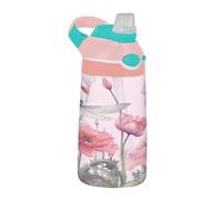 Sevdomey Watercolor Dragonflies Kids Water Bottle with Straw for Girls Boys, Stainless Steel Insulated Leakproof Water 480ml for School Nursery Travel Sports