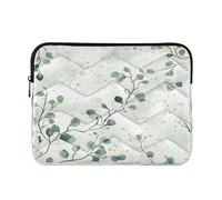 Sevdomey Watercolor Eucalyptus Laptop Sleeve 15.6 Inch, Slim Protective Computer Case with Soft Padding, Top Zipper Bag for Women & Men, Fits Most 15 Inch Laptops