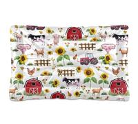 Sevdomey Watercolor Farm Cows Pet Pads Dog Bed Cat Bed Kennel Bed Crate Mattress, Washable Soft Comfortable Pet Bed Pad with Non-Slip Bottom for Small Medium Large Dogs Cats, 60x90 cm