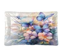 Sevdomey Watercolor Floral Bouquet Pet Pads Dog Bed Cat Bed Kennel Bed Crate Mattress, Washable Soft Comfortable Pet Bed Pad with Non-Slip Bottom for Small Medium Large Dogs Cats, 45x60 cm
