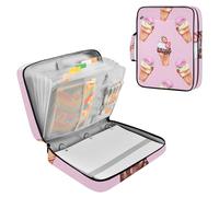 Sevdomey Watercolor Ice Cream Waterproof Expanding File Folder, Accordion Document Organizer with Zipper & Sticky Labels, Large Capacity A4/Letter Size for Office Home