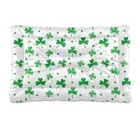 Sevdomey Watercolor Leaf Clovers Pet Pads Kennel Bed Crate Mattress, Washable Soft Comfortable Pet Bed Pad with Non-Slip Bottom for Small Medium Large Dogs Cats, 60x90 cm