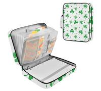 Sevdomey Watercolor Leaf Clovers Waterproof Expanding File Folder, Accordion Document Organizer with Zipper & Sticky Labels, Large Capacity A4/Letter Size for Office Home