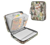 Sevdomey Watercolor Mushroom Waterproof Expanding File Folder, Accordion Document Organizer with Zipper & Sticky Labels, Large Capacity A4/Letter Size for Office Home