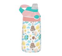 Sevdomey Watercolor Planets Kids Water Bottle with Straw for Girls Boys, Stainless Steel Insulated Leakproof Water 480ml for School Nursery Travel Sports