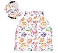 Sevdomey Watercolor Rockets Nursing Car Seat Cover for Babies Newborns, Multi-Purpose Soft Breathable Breastfeeding Cover Nursing Scarf