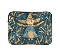 Sevdomey Watercolor Scarecrow Laptop Sleeve 13.4 Inch, Slim Protective Computer Case with Soft Padding, Top Zipper Bag for Women & Men, Fits Most 13.3 Inch Laptops
