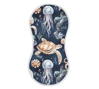 Sevdomey Watercolor Sea Life Baby Burp Cloths for Newborn Baby Boys and Girls, Soft Absorbent Cotton Muslin Burp Clothes Set