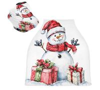 Sevdomey Watercolor Snowman Nursing Car Seat Cover for Babies Newborns, Multi-Purpose Soft Breathable Breastfeeding Cover - Car Seat Covers - Nursing Scarf
