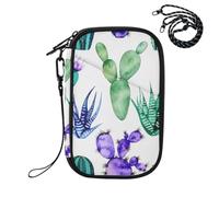 Sevdomey Watercolor Succulents Lightweight Water-Resistant Multi-Pocket Passport Holder Organizer