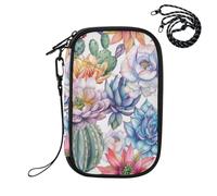 Sevdomey Watercolor Succulents Lightweight Water-Resistant Multi-Pocket Passport Holder Organizer