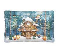 Sevdomey Watercolor Tree House Pet Pads Dog Bed Cat Bed Kennel Bed Crate Mattress, Washable Soft Comfortable Pet Bed Pad with Non-Slip Bottom for Small Medium Large Dogs Cats, 60x90 cm