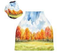 Sevdomey Watercolor Trees Nursing Car Seat Cover for Babies Newborns, Multi-Purpose Soft Breathable Breastfeeding Cover - Car Seat Covers - Nursing Scarf