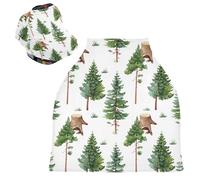 Sevdomey Watercolor Trees Nursing Car Seat Cover for Babies Newborns, Multi-Purpose Soft Breathable Breastfeeding Cover Nursing Scarf