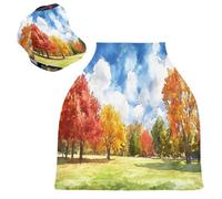 Sevdomey Watercolor Trees Nursing Car Seat Cover for Babies Newborns, Multi-Purpose Soft Breathable Breastfeeding Cover - Car Seat Covers - Nursing Scarf