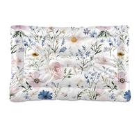 Sevdomey Watercolor Wildflowers Pet Pads Kennel Bed Crate Mattress, Washable Soft Comfortable Pet Bed Pad with Non-Slip Bottom for Small Medium Large Dogs Cats, 45x60 cm
