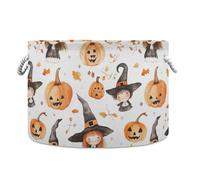Sevdomey Watercolor Witches Cotton Rope Storage Basket with Handles, Large Decorative Closet Shelf Basket for Nursery Playroom Classroom Organization